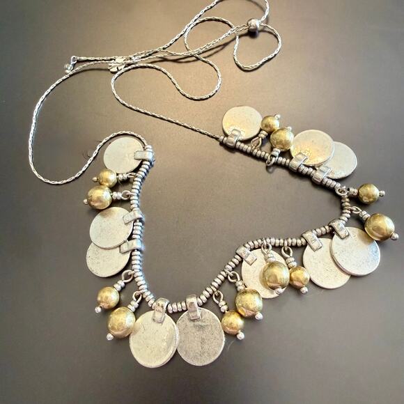 Lucky Brand Jewelry - Lucky Brand Mixed Metal Silver & Gold Beaded Lariat Necklace